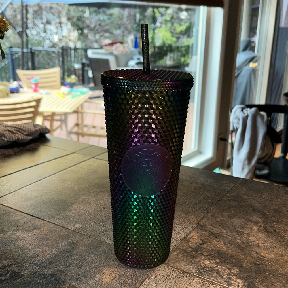 Slightly used Starbucks 2023 Halloween/Fall Oil Slick Studded Tumbler